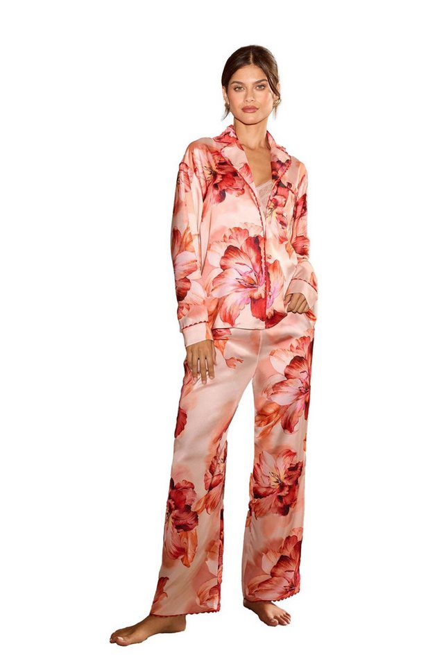 LIPSY Pyjama Lipsy Langärmeliger Satin-Pyjama mit Print (2 tlg) von LIPSY