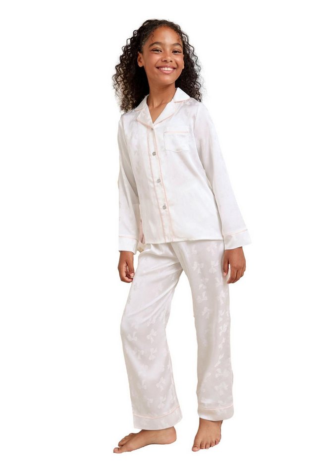 LIPSY Pyjama Lipsy Langärmeliger Satin-Pyjama mit Print (2 tlg) von LIPSY