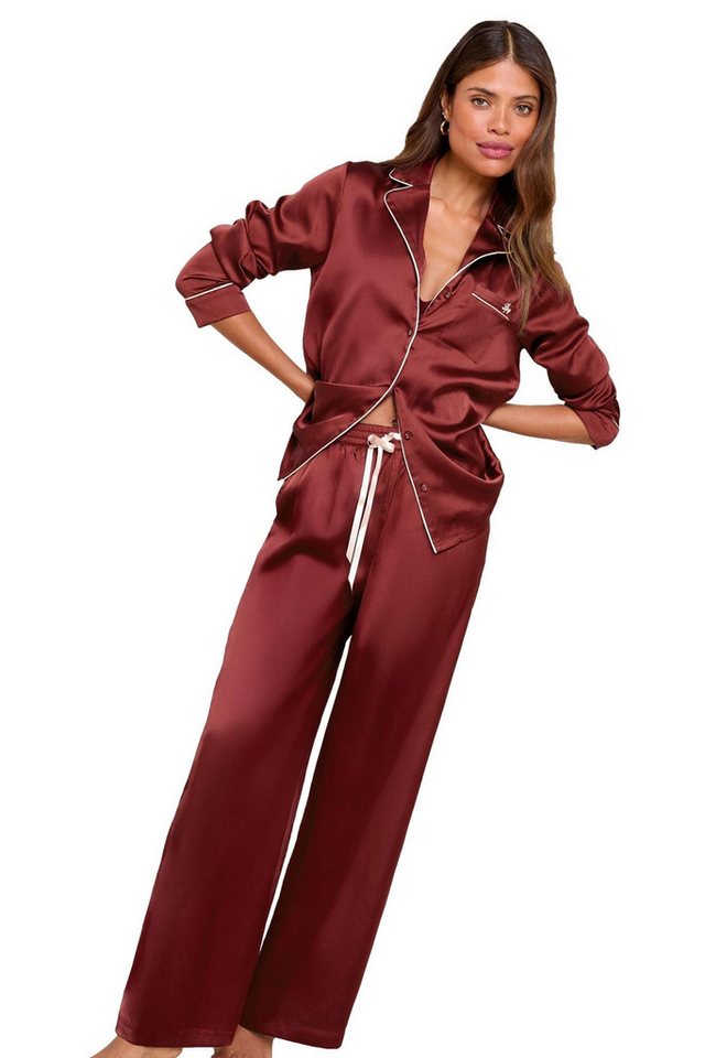 LIPSY Pyjama Lipsy Langärmeliger Satin-Pyjama mit Print Regular (2 tlg) von LIPSY
