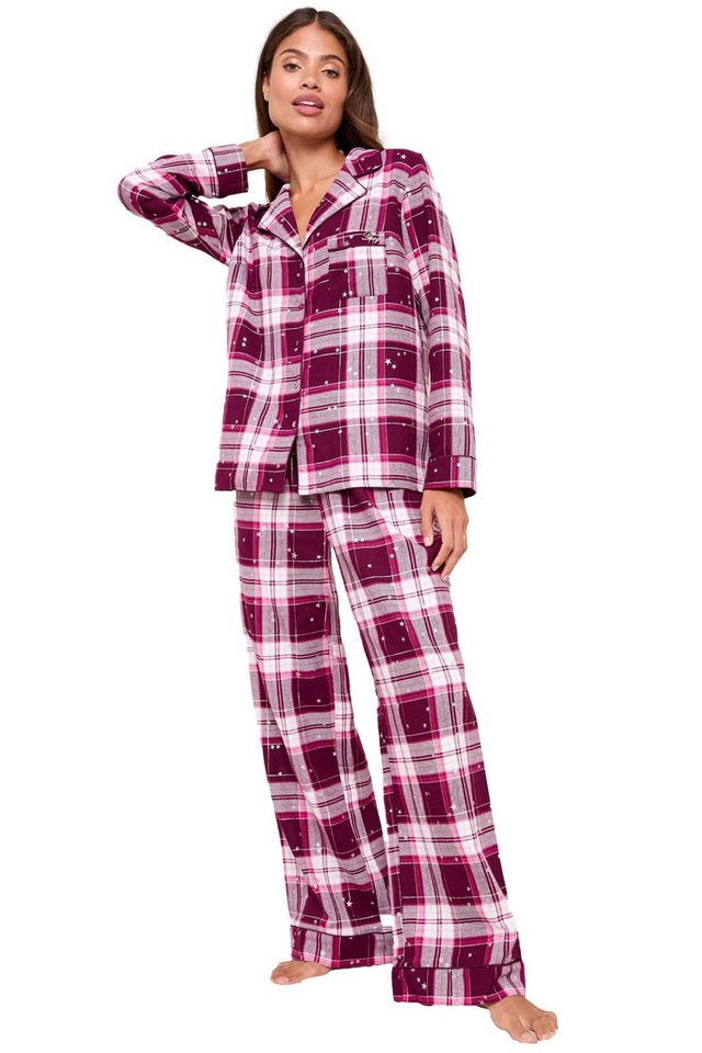 LIPSY Pyjama Lipsy Pyjama aus Gewebe mit langen Ärmeln, Regular (2 tlg) von LIPSY