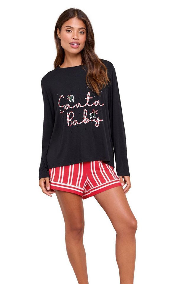 LIPSY Pyjama Lipsy Santa Baby Weihnachts-Pyjama mit Shorts (2 tlg) von LIPSY