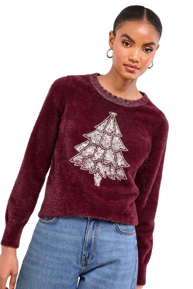 LIPSY Rundhalspullover Lipsy Federgarn-Weihnachtsstrickpullover, Regular (1-tlg) von LIPSY