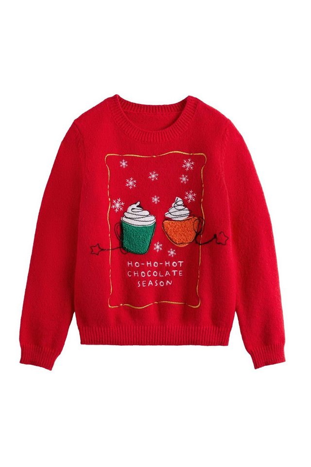 LIPSY Rundhalspullover Lipsy weihnachtlicher Strickpullover mit Slogan (1-tlg) von LIPSY