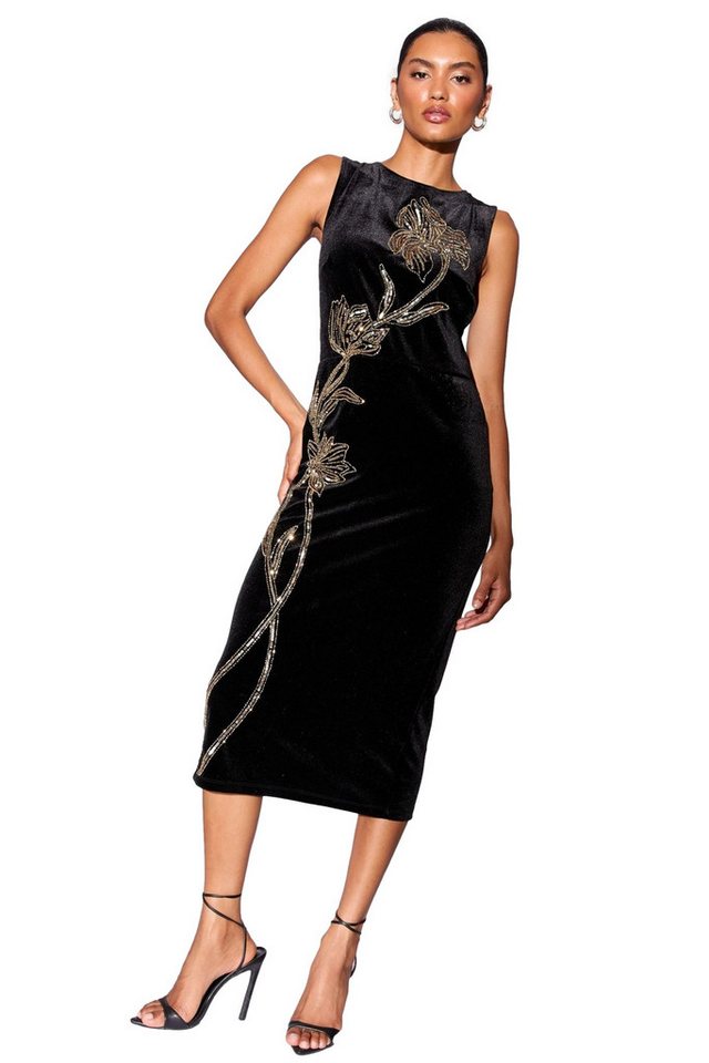 LIPSY Samtkleid Lipsy Ärmelloses Midaxi-Kleid mit Verzierungen (1-tlg) von LIPSY