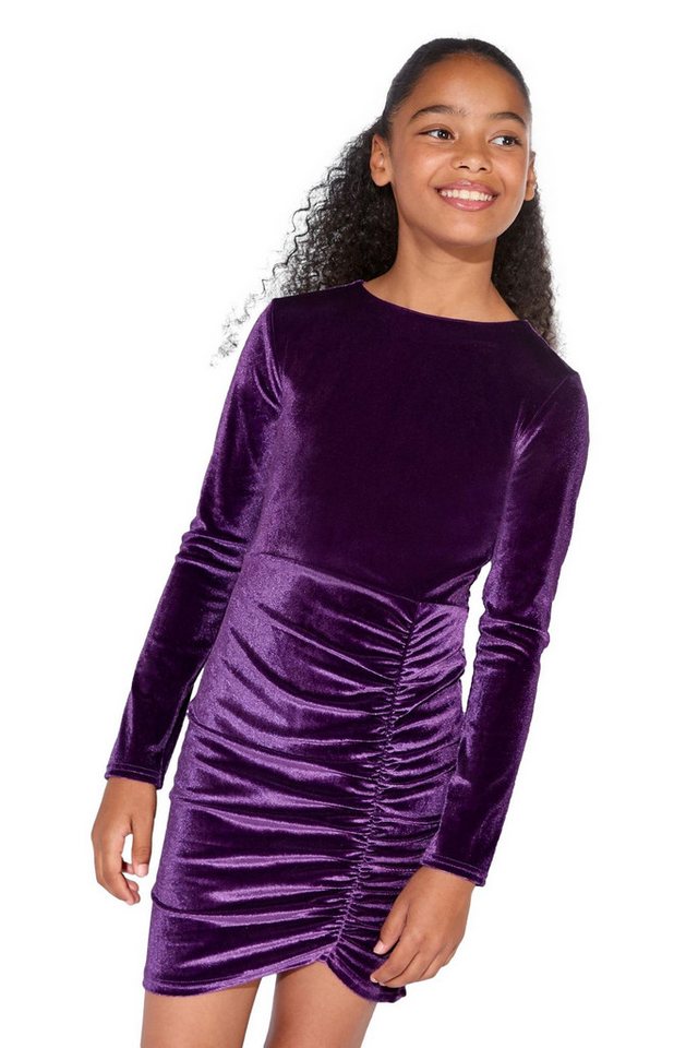 LIPSY Samtkleid Lipsy Teen Samt-Partykleid mit Raffung (1-tlg) von LIPSY