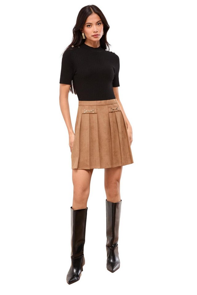 LIPSY Strickkleid Lipsy 2-in-1 Mini-Strickkleid mit Faltenrock (1-tlg) von LIPSY