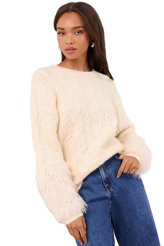 LIPSY Strickpullover Lipsy Strickpullover mit Kunstfellbesatz (1-tlg) von LIPSY