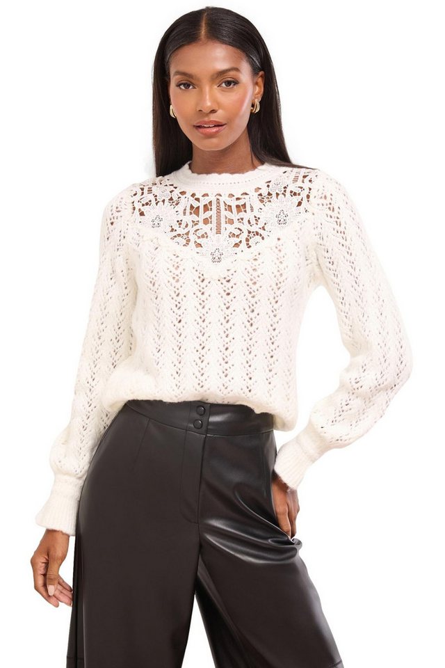 LIPSY Strickpullover Lipsy Strickpullover mit Spitzenpasse, Regular (1-tlg) von LIPSY