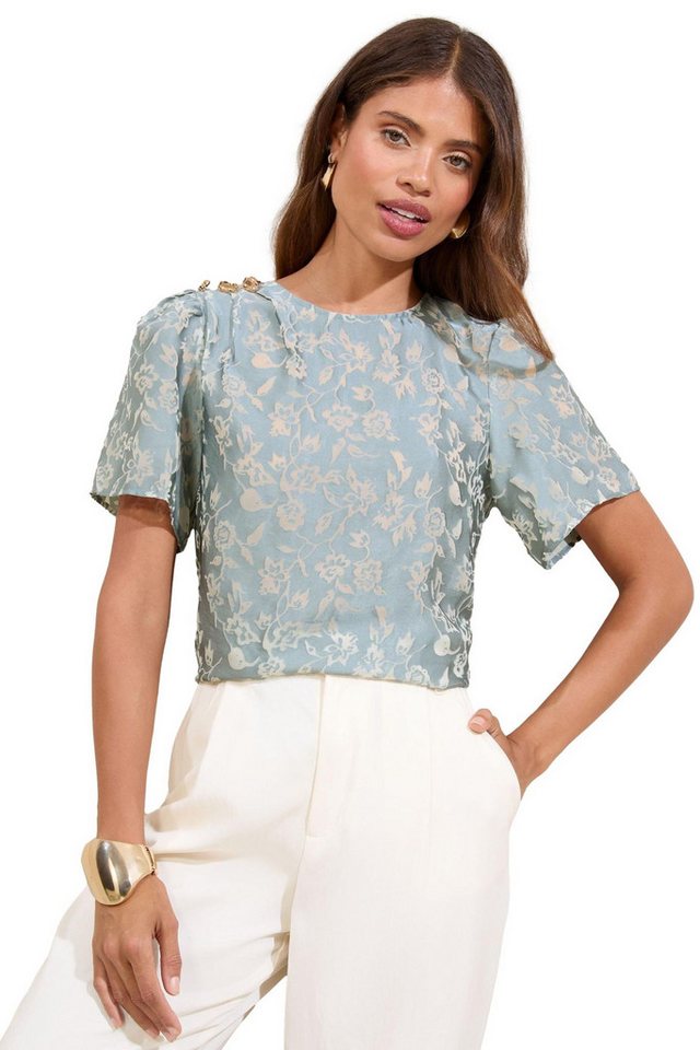 LIPSY T-Shirt Lipsy Kurzarm-Oberteil mit Knopfdetail, Regular (1-tlg) von LIPSY