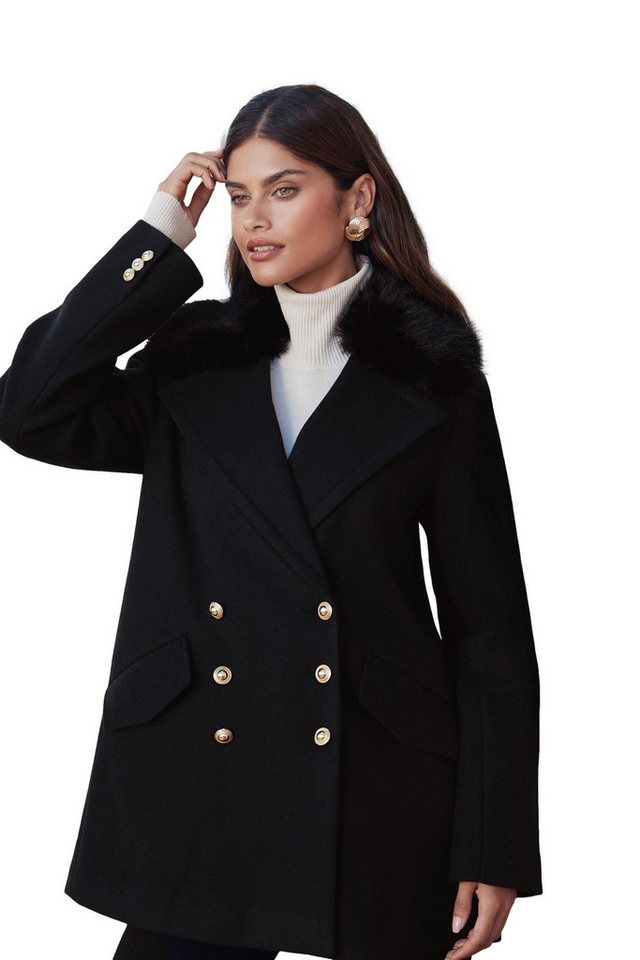 LIPSY Wintermantel Lipsy Dolly-Mantel mit Kunstfellkragen, Regular (1-tlg) von LIPSY