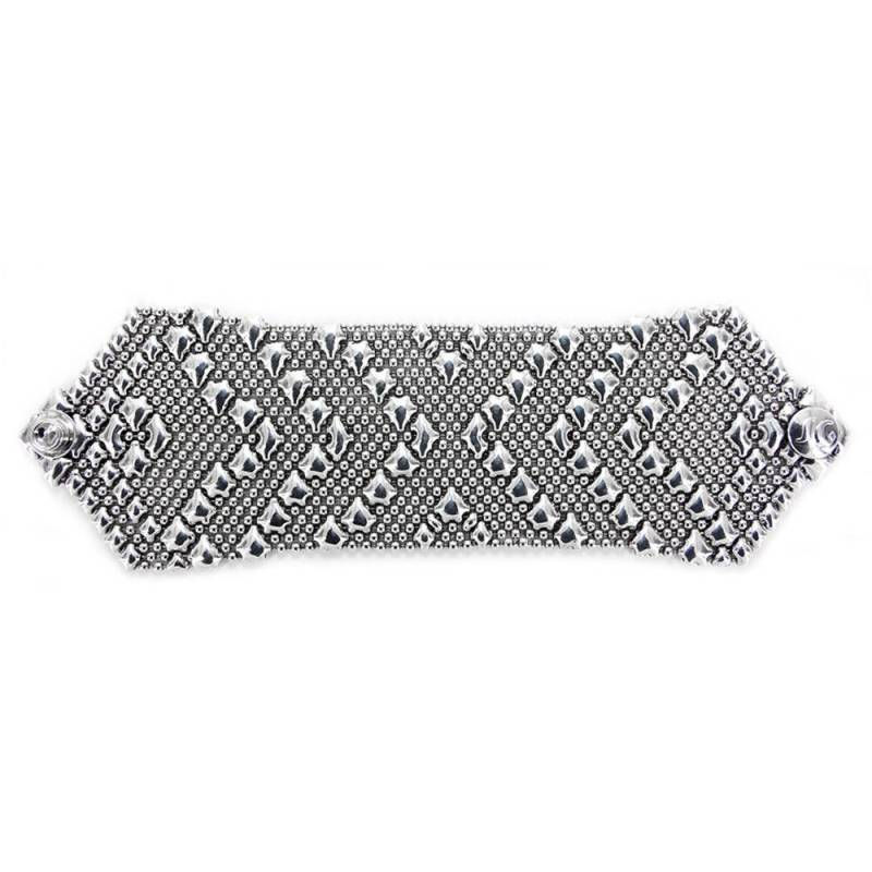 B108-As Handgefertigtes Antik Silber Armband Flüssiges Metall Design Von Sergio Gutierrez von LIQUIDMETAL