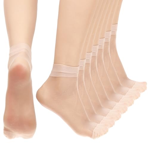 LIQWEI 10 Paar Transparente Nylonstrümpfe Damen, Nylon Feinsöckchen, Rutschfeste Knöchelhoche Feinstrümpfe für Damen Atmungsaktive Seidensocken Für Frauen Mädchen von LIQWEI