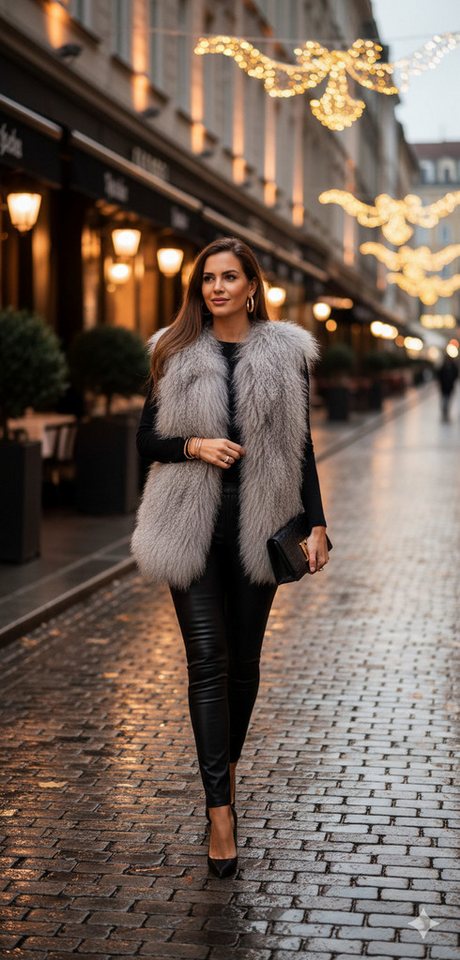 LIRA Deko Fellweste Damen Pelzweste LUXUS mongolische Fellweste Tibetlamm Wintertrend 36 Uni, 100 % echtes Tibetlamm, weich & kuschelig, hochwertig von LIRA Deko