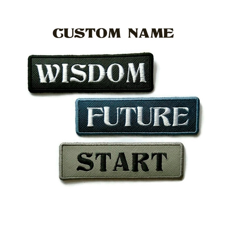 Personalisierter Name. Benutzerdefinierte Namensschilder. Kunstleder Patch. Namenspatch. Wunschtext. Haken Und Öse von LIRIOBLANCOart