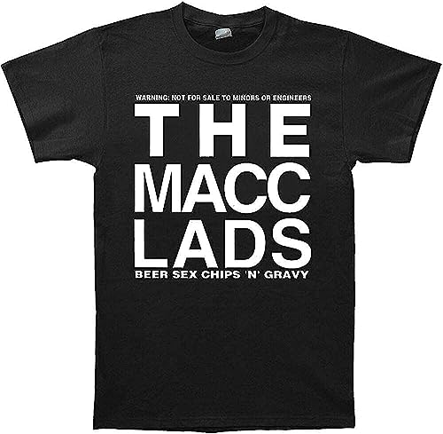 Macc Lads Beer and Sex and Chips N Gravy 1985 Album Cover Men T Shirt T-Shirts & Hemden(Medium) von LIROHUIH
