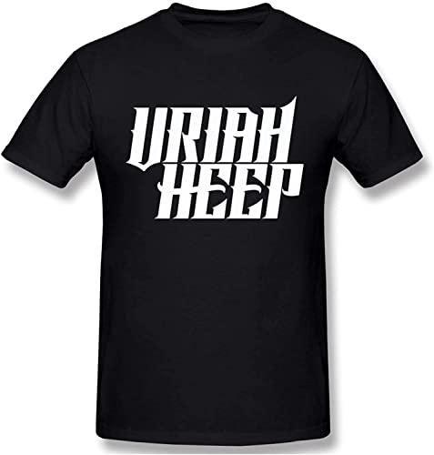 Uriah Heep Logo Men's Basic Short Sleeve T-Shirt Black T-Shirts & Hemden(Medium) von LIROHUIH