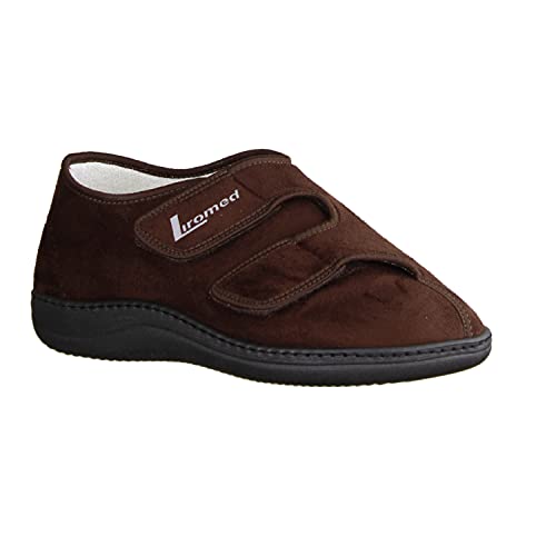 LIROMED 476-20Z7 Mocca (braun) - geschlossener Hausschuh - Herrenschuhe Prophylaxe Diabetiker, Braun, Gr. 41 EU von LIROMED