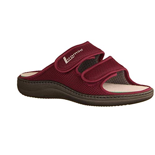 LIROMED 805 Rot - Pantolette - Haus - hüttenschuhe Damen Hausschuhe, Rot, Gr. 42 EU von LIROMED