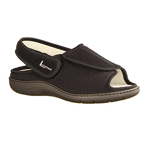 LIROMED Herren Hausschuhe 475-20Z1 Schwarz - sportliche Sandale - VERBANDSCHUHE, Schwarz schwarz 221160 von LIROMED