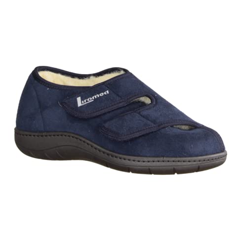 LIROMED Herren Hausschuhe 476-3010 Marine (blau) - geschlossener Hausschuh - VERBANDSCHUHE, Blau blau 228125 von LIROMED