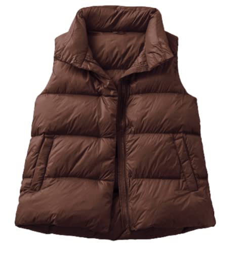 LIRU Damen Weste,Damen-Steppweste,Elegante Dame,Leichte Weste,Dunkelbraune Daunenweste,Rundhals-Thermoweste,Outwear-Weste,Warmer Y2K-Mantel Für Herbst-Winter,Xl LIRU Damen Weste,Damen-Steppweste,Elegante Dame,Leichte Weste,Dunkelbraune Daunenweste,Rundhals-Thermoweste,Outwear-Weste,Warmer Y2K-Mantel Für Herbst-Winter,Xl von LIRU
