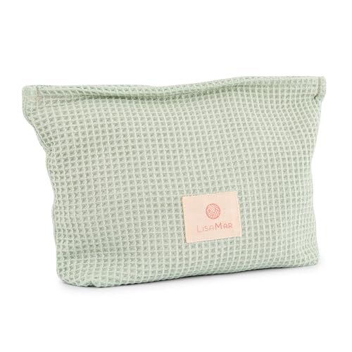 LisaMar® Kosmetiktasche Damen – Handgefertigt & nachhaltig – Großes Volumen & weiches Waffel-Piqué – Schminktasche für Reisen & Alltag – Beauty Tasche Make up Bag Makeup Tasche von LISAMAR