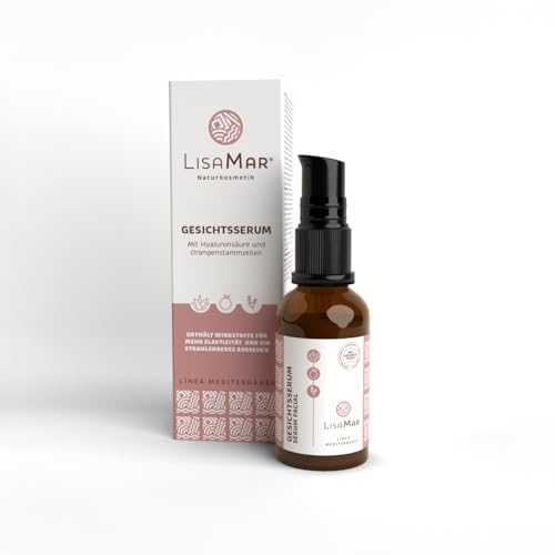 LisaMar® Serum Gesicht – Intensiv feuchtigkeitsspendend mit Hyaluronsäure & Orangenstammzellen – Natürliches Hautserum – Anti-Aging Wirkung – Gesichtspflege, Gesichtsserum Frauen – 30 ml von LISAMAR
