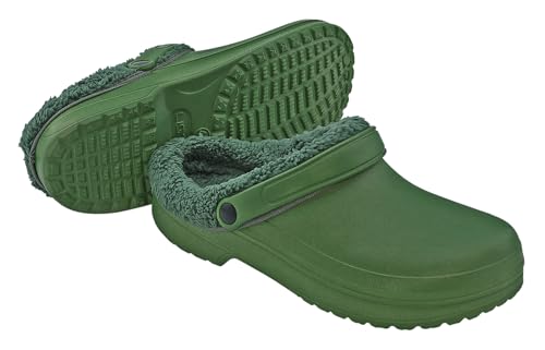 Hausschuhe Winter Clogs Gartenschuhe Sabots Pantoletten - gefüttert - Größe 37-49 (Army Green, EU Schuhgrößensystem, Erwachsene, Numerisch, M, 46) von LISTAR