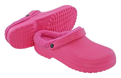 Hausschuhe Winter Clogs Gartenschuhe Sabots Pantoletten - gefüttert - Größe 37-49 (Fuchsia, EU Schuhgrößensystem, Erwachsene, Numerisch, M, 40) von LISTAR