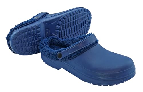Hausschuhe Winter Clogs Gartenschuhe Sabots Pantoletten - gefüttert - Größe 37-49 (Navy, EU Schuhgrößensystem, Erwachsene, Numerisch, M, 41) von LISTAR