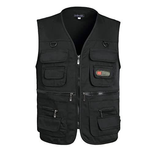 LISUHEPEAL Herren-Angelweste, Sommer, Outdoor, Arbeit, Safari, Reisen, Fotoweste mit mehreren Taschen, Schwarz, XS LISUHEPEAL Herren-Angelweste, Sommer, Outdoor, Arbeit, Safari, Reisen, Fotoweste mit mehreren Taschen, Schwarz, XS von LISUHEPEAL