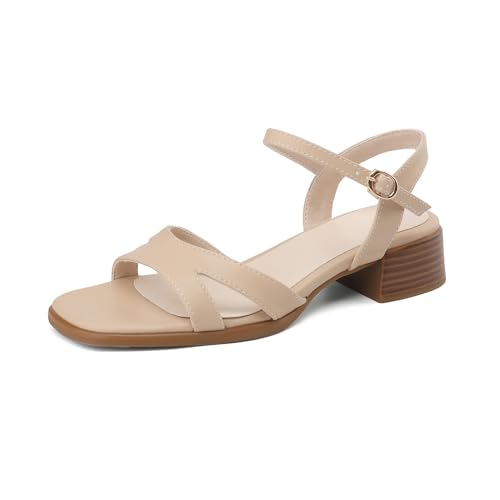 LISYIIZ Damen SS1008 Flache Sandale mit Komfort Peep Toe Festkörper Aprikosen Farbe - 35.5 EU LISYIIZ Damen SS1008 Flache Sandale mit Komfort Peep Toe Festkörper Aprikosen Farbe - 35.5 EU von LISYIIZ