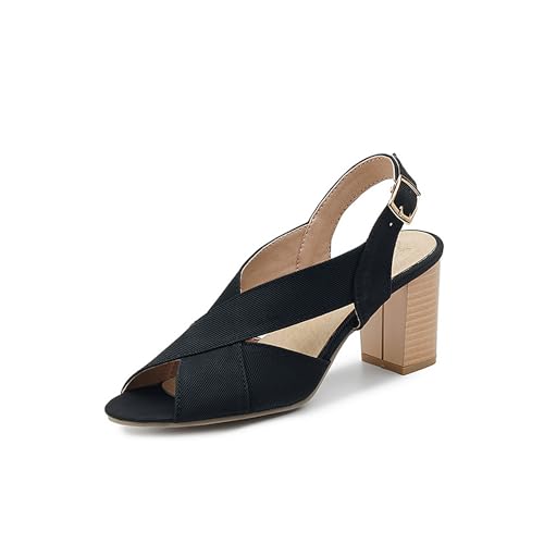 LISYIIZ Damen SS1020 Sandale Mit Absatz mit Blockabsatz Mitte Adjustable Strap Niedrig Spitze Schnalle Schwarz - 36.5 EU LISYIIZ Damen SS1020 Sandale Mit Absatz mit Blockabsatz Mitte Adjustable Strap Niedrig Spitze Schnalle Schwarz - 36.5 EU von LISYIIZ