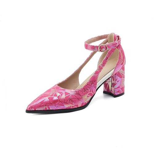 LISYIIZ Damen SS1022 Sandale Mit Absatz mit Blockabsatz Mitte Blockabsatz Geschlossen Schnalle Rosa - 41.5 EU LISYIIZ Damen SS1022 Sandale Mit Absatz mit Blockabsatz Mitte Blockabsatz Geschlossen Schnalle Rosa - 41.5 EU von LISYIIZ