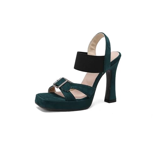 LISYIIZ Damen SS1033 Sandale Mit Absatz mit Spule Niedrig Komfort Schnalle Ziehen Sie An Grün - 47 EU LISYIIZ Damen SS1033 Sandale Mit Absatz mit Spule Niedrig Komfort Schnalle Ziehen Sie An Grün - 47 EU von LISYIIZ