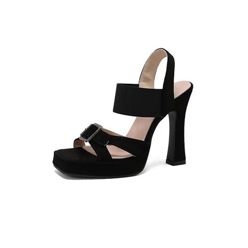 LISYIIZ Damen SS1033 Sandale Mit Absatz mit Spule Niedrig Komfort Schnalle Ziehen Sie An Schwarz - 41.5 EU LISYIIZ Damen SS1033 Sandale Mit Absatz mit Spule Niedrig Komfort Schnalle Ziehen Sie An Schwarz - 41.5 EU von LISYIIZ