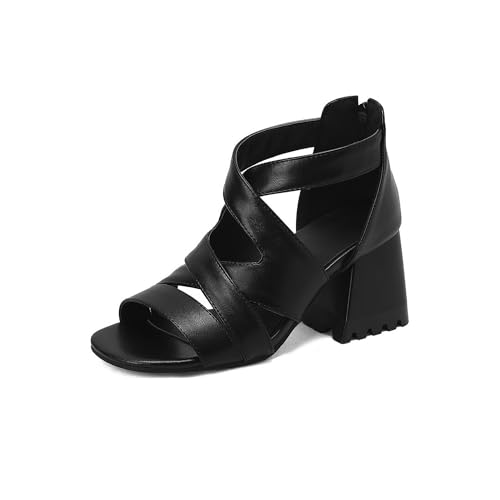 LISYIIZ Damen SS1034 Sandale Mit Absatz mit Blockabsatz Mitte Niedrig Spitze Festkörper Blockabsatz Schwarz - 35 EU LISYIIZ Damen SS1034 Sandale Mit Absatz mit Blockabsatz Mitte Niedrig Spitze Festkörper Blockabsatz Schwarz - 35 EU von LISYIIZ