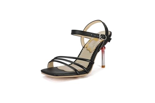 LISYIIZ Damen SS1053 Sandale Mit Absatz mit Stiletto Hoch Schnalle Adjustable Strap Festkörper Schwarz - 36.5 EU LISYIIZ Damen SS1053 Sandale Mit Absatz mit Stiletto Hoch Schnalle Adjustable Strap Festkörper Schwarz - 36.5 EU von LISYIIZ