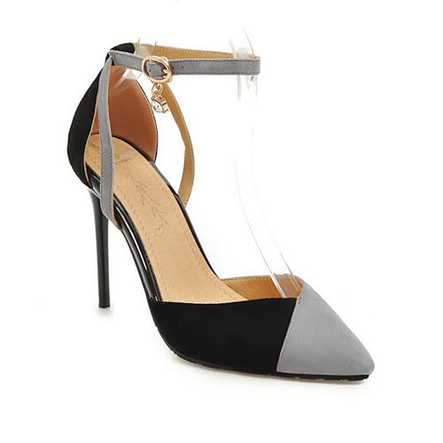 LISYIIZ Damen SS1073 Pumps D-Orsay mit Stiletto Niedrig Schnalle Stiletto Knöchelriemchen Grau - 36.5 EU LISYIIZ Damen SS1073 Pumps D-Orsay mit Stiletto Niedrig Schnalle Stiletto Knöchelriemchen Grau - 36.5 EU von LISYIIZ