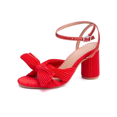 LISYIIZ Damen SS934 Sandale Mit Absatz mit Blockabsatz Mitte Synthetik Belt Smoking Rot - 40 EU LISYIIZ Damen SS934 Sandale Mit Absatz mit Blockabsatz Mitte Synthetik Belt Smoking Rot - 40 EU von LISYIIZ