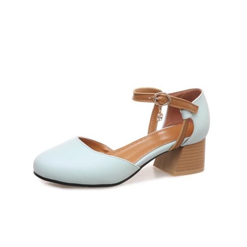 LISYIIZ Damen SS937 Pumps D-Orsay mit Blockabsatz Niedrig Blockabsatz Geschlossen Knöchelriemchen Blau - 44.5 EU LISYIIZ Damen SS937 Pumps D-Orsay mit Blockabsatz Niedrig Blockabsatz Geschlossen Knöchelriemchen Blau - 44.5 EU von LISYIIZ