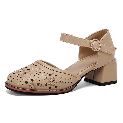 LISYIIZ Damen SS940 Pumps D-Orsay mit Blockabsatz Niedrig Blockabsatz Schnalle Quadratisch Absatz Aprikosen Farbe - 38 EU LISYIIZ Damen SS940 Pumps D-Orsay mit Blockabsatz Niedrig Blockabsatz Schnalle Quadratisch Absatz Aprikosen Farbe - 38 EU von LISYIIZ