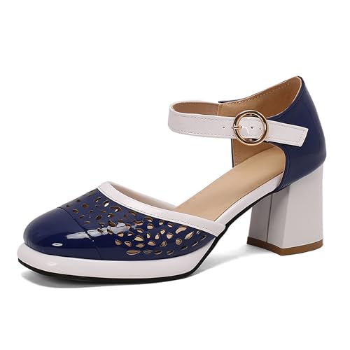 LISYIIZ Damen SS941 Pumps D-Orsay mit Blockabsatz Mitte Smoking Leicht Quadratisch Absatz Blau - 42.5 EU LISYIIZ Damen SS941 Pumps D-Orsay mit Blockabsatz Mitte Smoking Leicht Quadratisch Absatz Blau - 42.5 EU von LISYIIZ