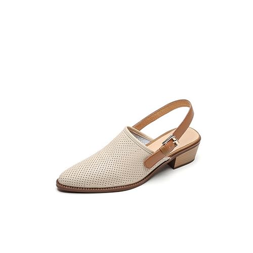 LISYIIZ Damen SS944 Sandale Mit Absatz mit Blockabsatz Niedrig Schnalle Quadratisch Absatz Ausgehöhlt Elfenbein - 34 EU LISYIIZ Damen SS944 Sandale Mit Absatz mit Blockabsatz Niedrig Schnalle Quadratisch Absatz Ausgehöhlt Elfenbein - 34 EU von LISYIIZ