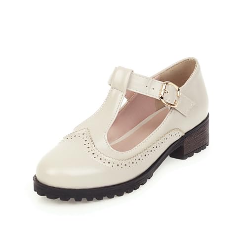 LISYIIZ Damen SS965 Pumps D-Orsay mit Kunstfell Komfort T Spange Beige - 40 EU LISYIIZ Damen SS965 Pumps D-Orsay mit Kunstfell Komfort T Spange Beige - 40 EU von LISYIIZ
