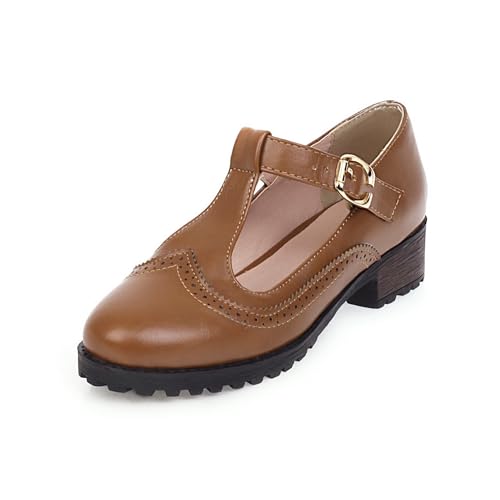 LISYIIZ Damen SS965 Pumps D-Orsay mit Kunstfell Komfort T Spange Braun - 38 EU LISYIIZ Damen SS965 Pumps D-Orsay mit Kunstfell Komfort T Spange Braun - 38 EU von LISYIIZ