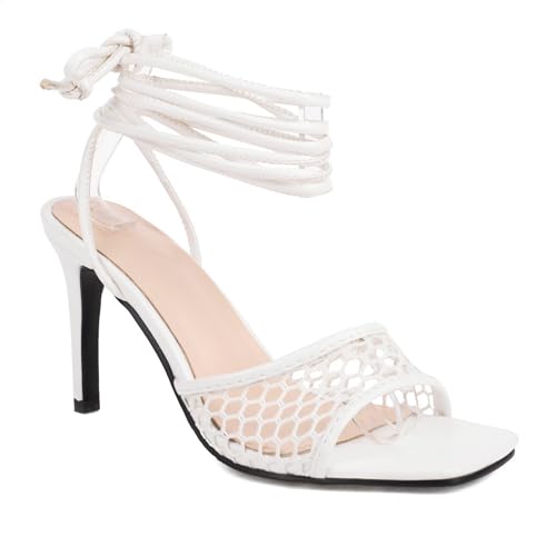LISYIIZ Damen SS967 Sandale Mit Absatz mit Stiletto Hoch Synthetik Komfort Niedrig Spitze Weiß - 41 EU LISYIIZ Damen SS967 Sandale Mit Absatz mit Stiletto Hoch Synthetik Komfort Niedrig Spitze Weiß - 41 EU von LISYIIZ