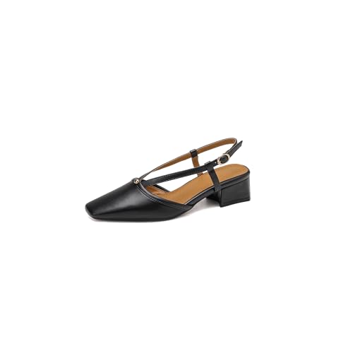 LISYIIZ Damen SS981 Sandale Mit Absatz mit Blockabsatz Niedrig Quadratisch Absatz Synthetik Schnalle Schwarz - 39.5 EU LISYIIZ Damen SS981 Sandale Mit Absatz mit Blockabsatz Niedrig Quadratisch Absatz Synthetik Schnalle Schwarz - 39.5 EU von LISYIIZ