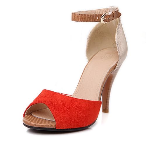 LISYIIZ Damen SS984 Sandale Mit Absatz mit Kitten Heel Hoch Leicht Komfort Knöchelriemchen Orange - 35 EU LISYIIZ Damen SS984 Sandale Mit Absatz mit Kitten Heel Hoch Leicht Komfort Knöchelriemchen Orange - 35 EU von LISYIIZ