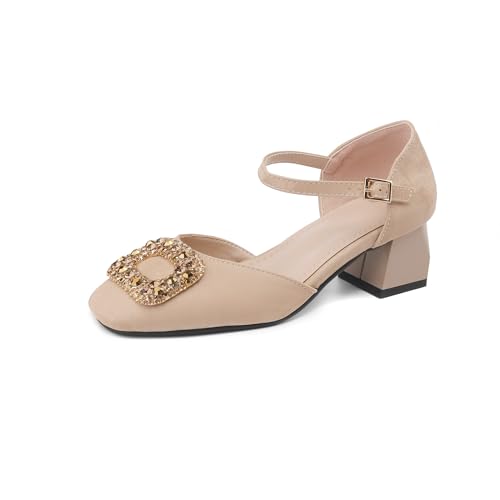 LISYIIZ Damen SS989 Pumps D-Orsay mit Blockabsatz Niedrig Komfort Artifizieller Diamant Blockabsatz Aprikosen Farbe - 34 EU LISYIIZ Damen SS989 Pumps D-Orsay mit Blockabsatz Niedrig Komfort Artifizieller Diamant Blockabsatz Aprikosen Farbe - 34 EU von LISYIIZ